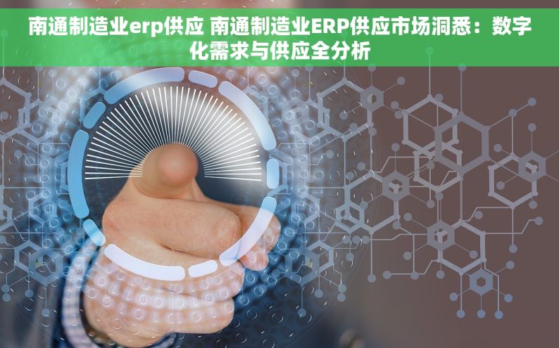 南通制造业erp供应 南通制造业ERP供应市场洞悉：数字化需求与供应全分析