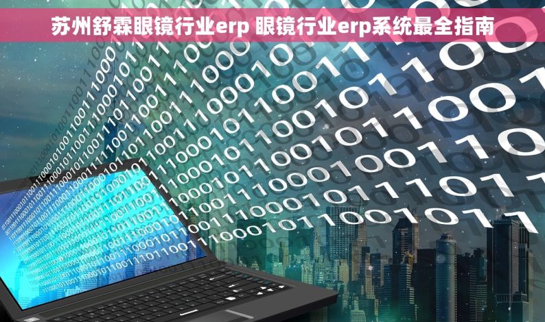 苏州舒霖眼镜行业erp 眼镜行业erp系统最全指南