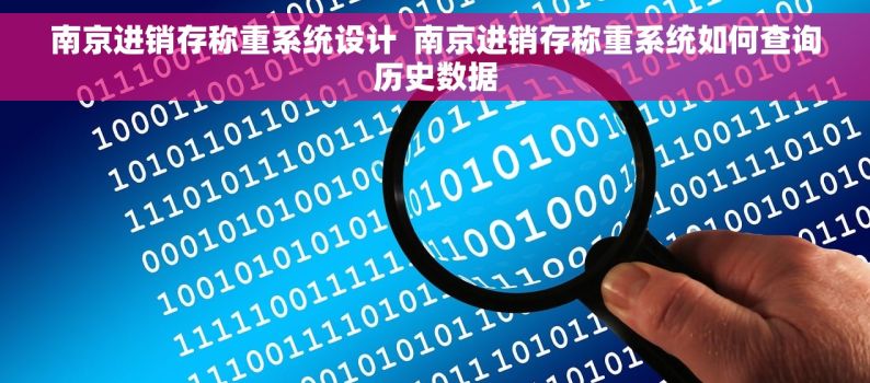 南京进销存称重系统设计  南京进销存称重系统如何查询历史数据