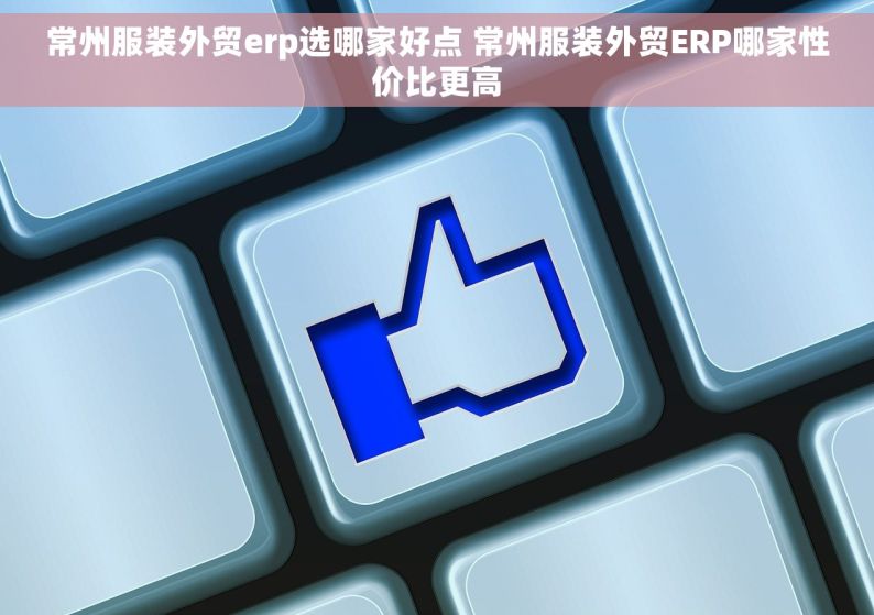 常州服装外贸erp选哪家好点 常州服装外贸ERP哪家性价比更高